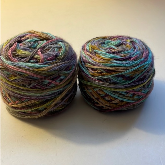 Source Unknown Other - Hand Dyed Multicolor Cotton Sock Yarn Balls